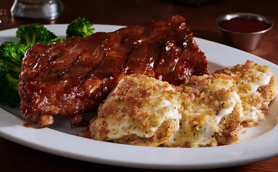 9 oz. Parmesan Crusted Chicken with Half-Rack Baby Back Ribs