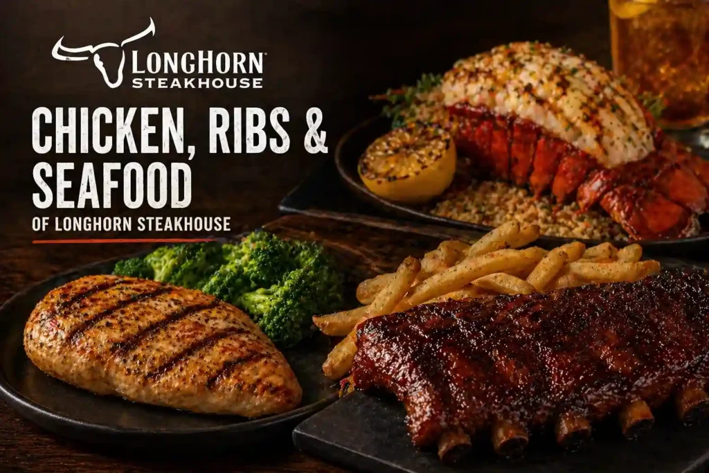 chicken seafood and ribs of longhorn steakhouse