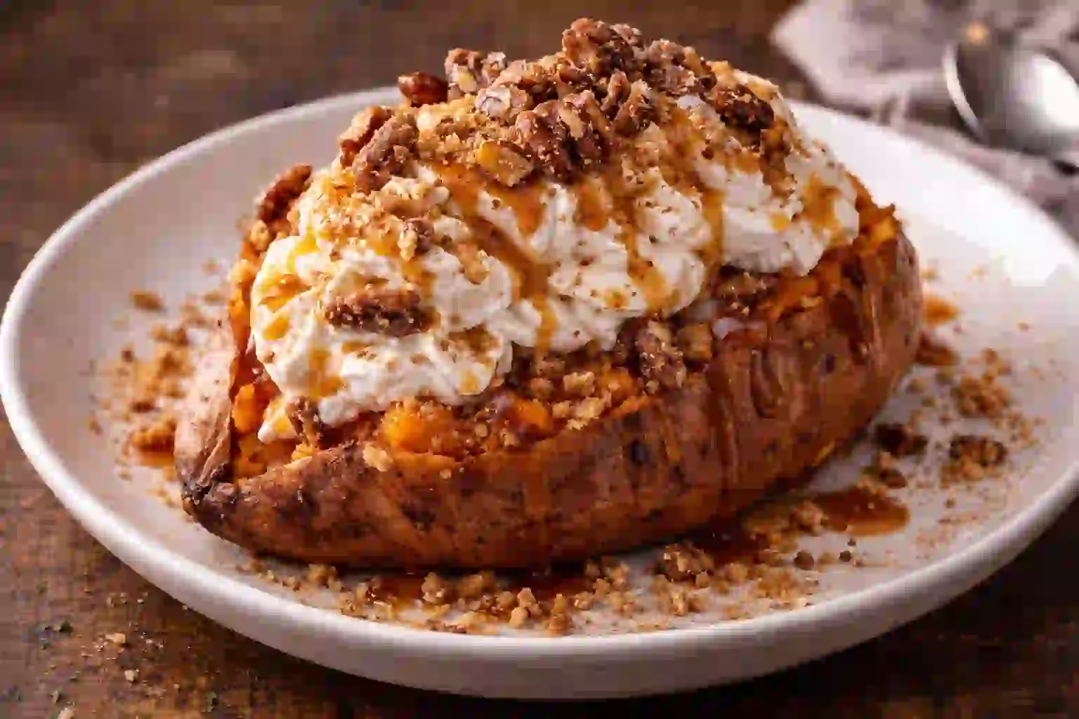 Loaded Sweet Potato ‘Dessert.’
